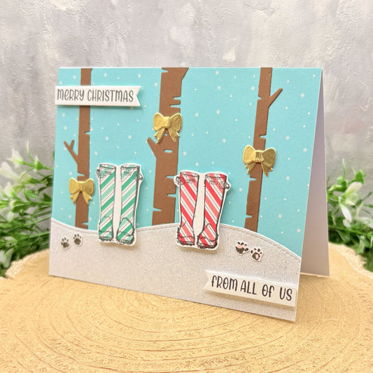 From All Of Us Colourful Wellies Handmade Christmas Card-1