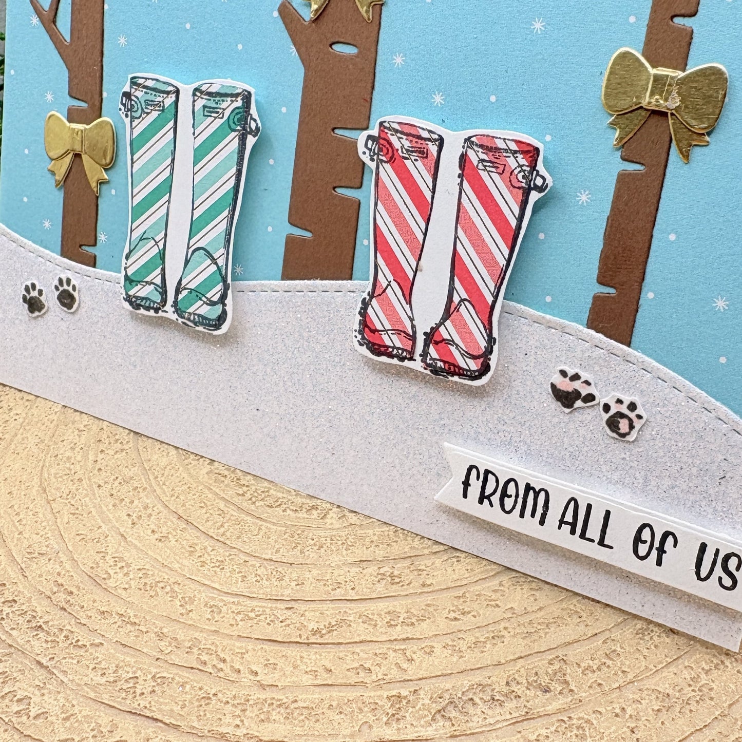 From All Of Us Colourful Wellies Handmade Christmas Card-2