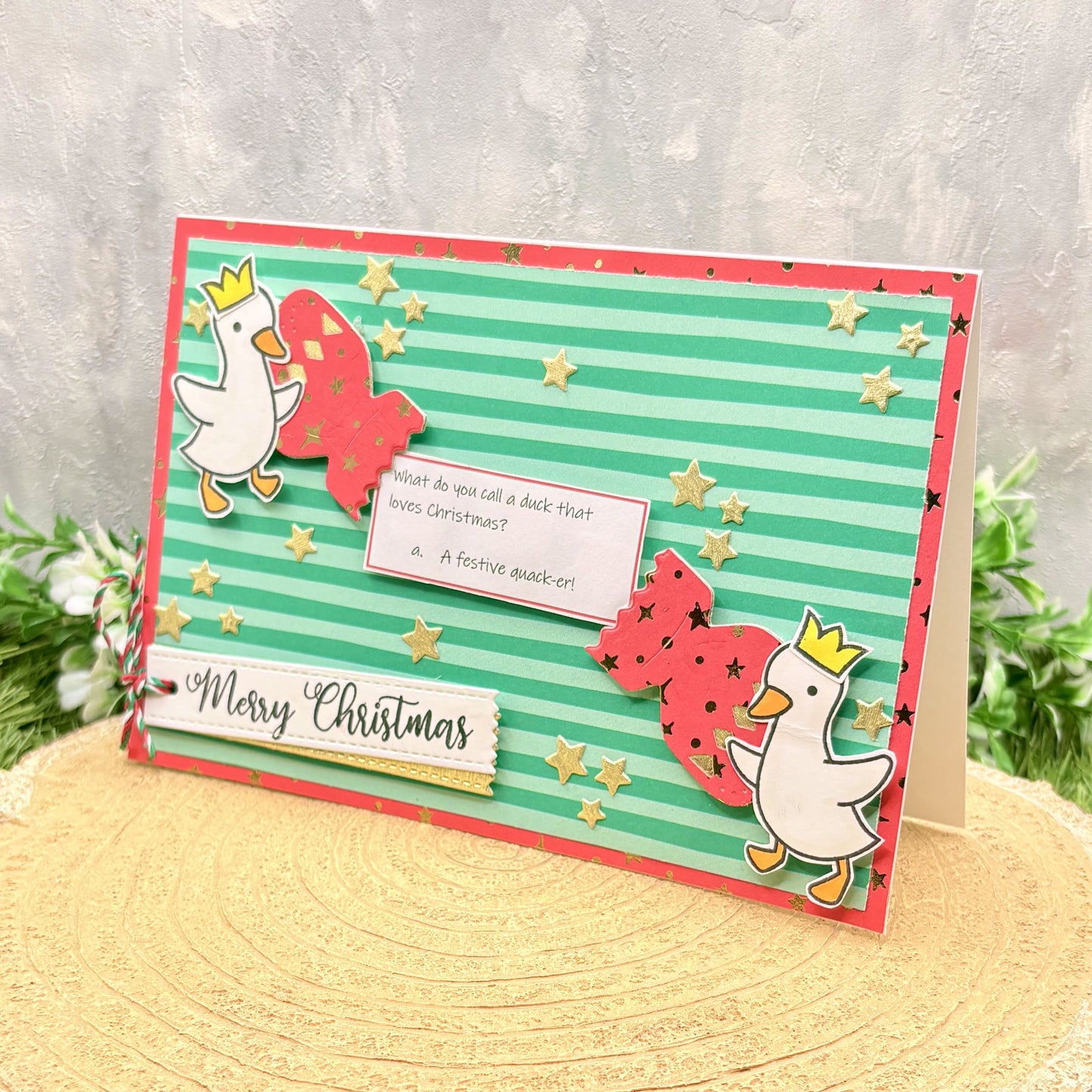 Funny Duck Joke Handmade Christmas Card-1