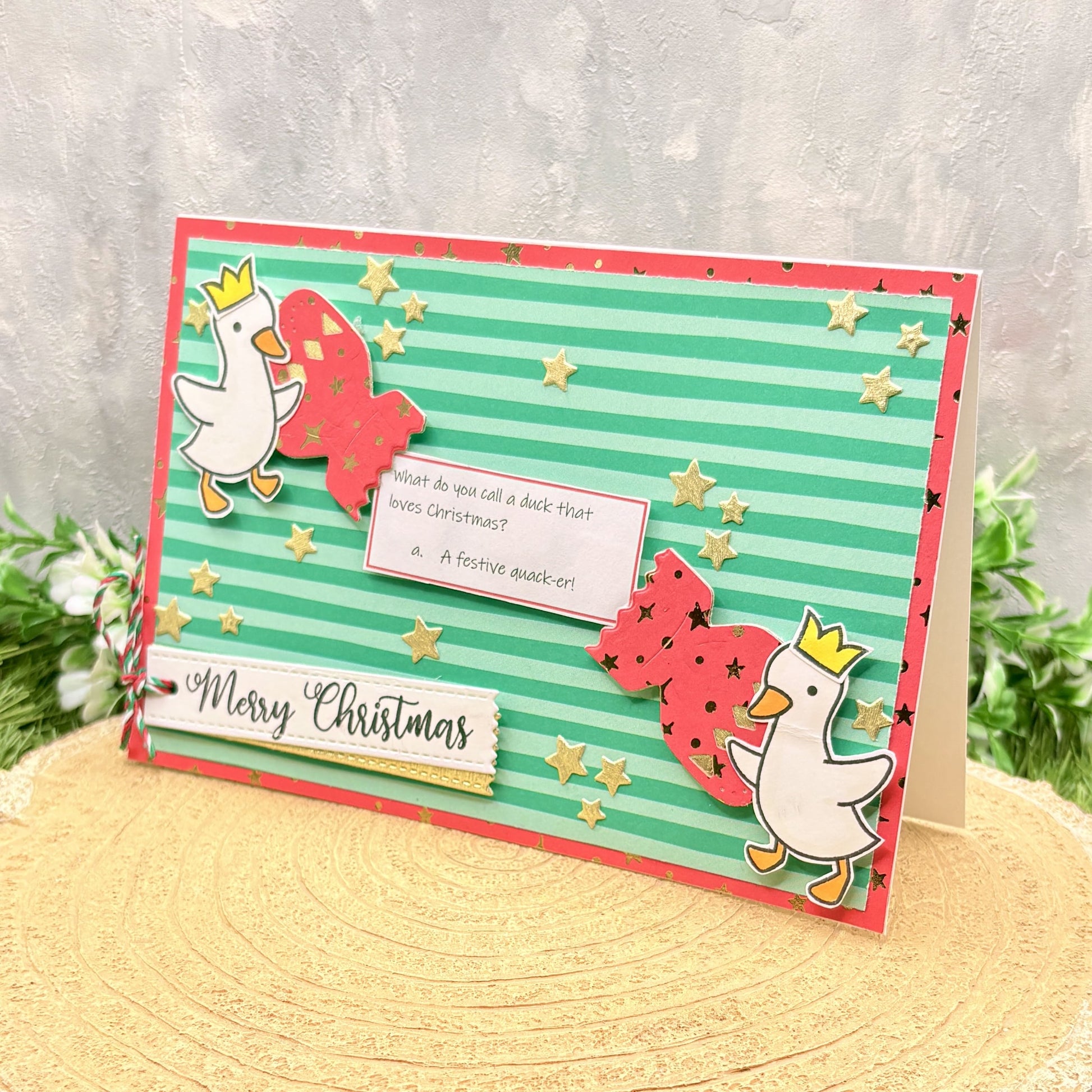 Funny Duck Joke Handmade Christmas Card-1