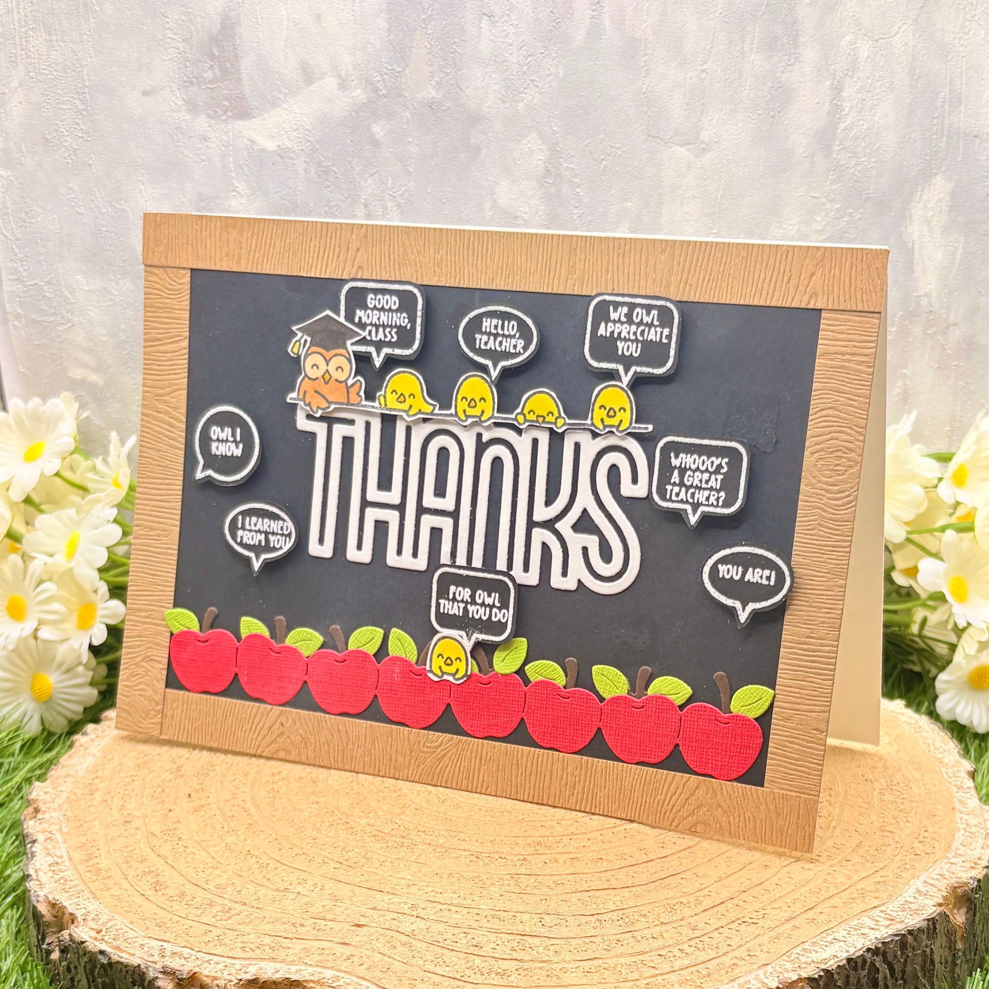 Funny Owl Quotes Handmade Thank You Teacher Card-1