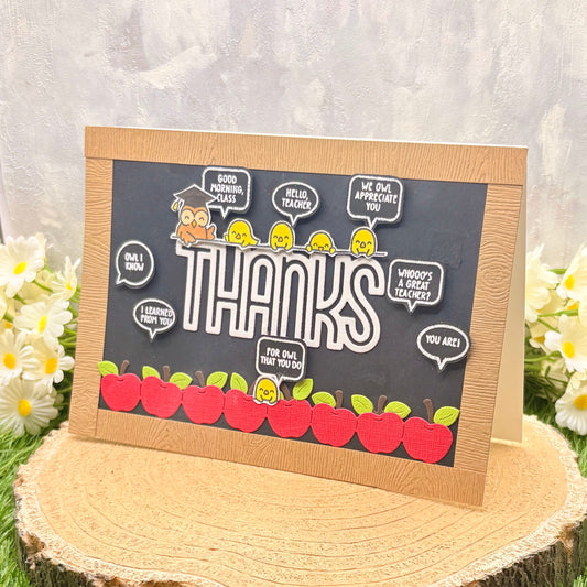 Funny Owl Quotes Handmade Thank You Teacher Card-1