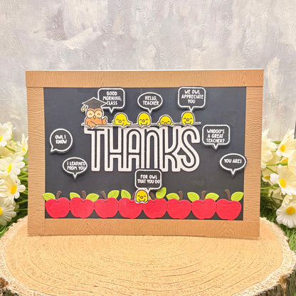 Funny Owl Quotes Handmade Thank You Teacher Card