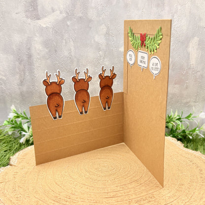 Funny Reindeer Quotes Handmade Christmas Card-1