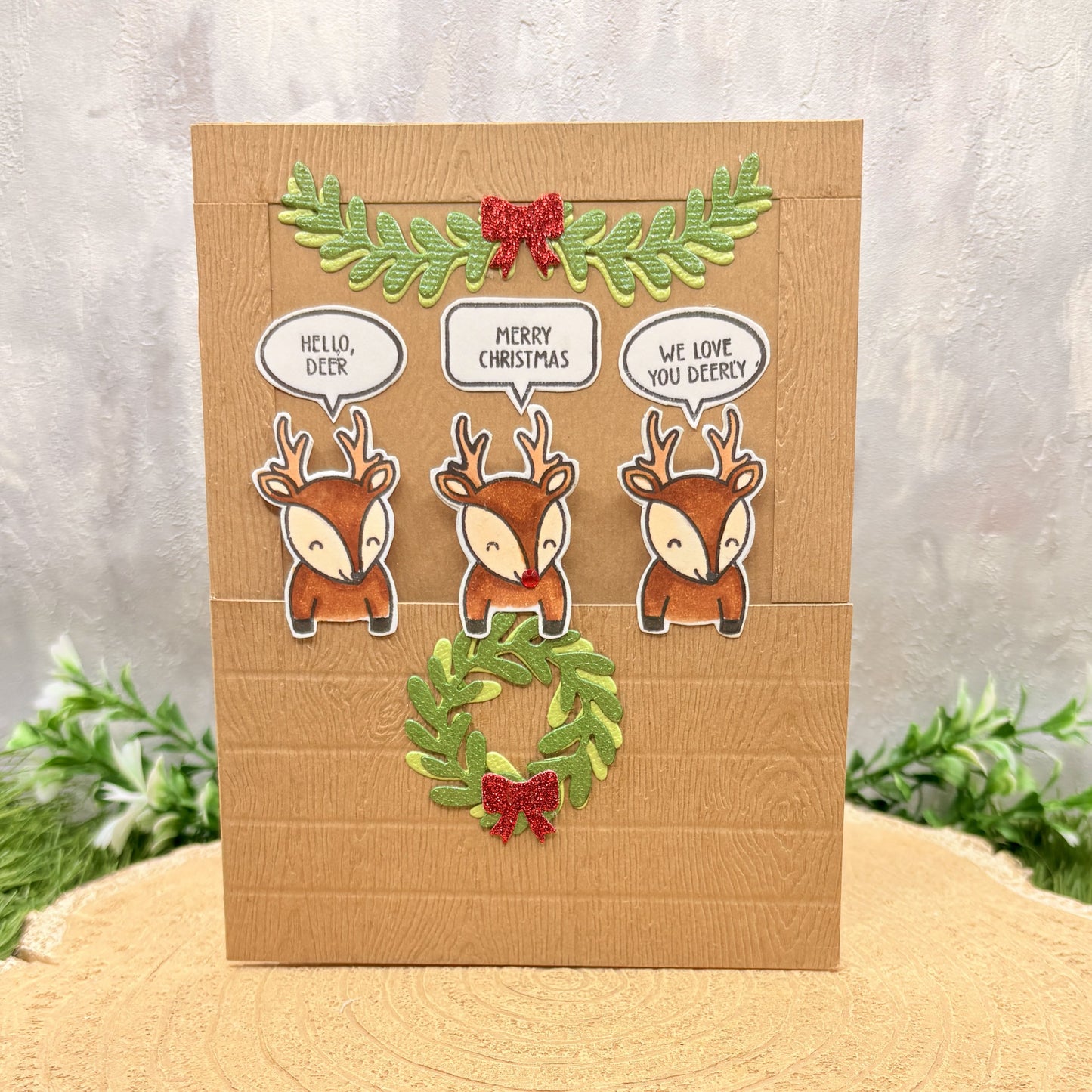 Funny Reindeer Quotes Handmade Christmas Card