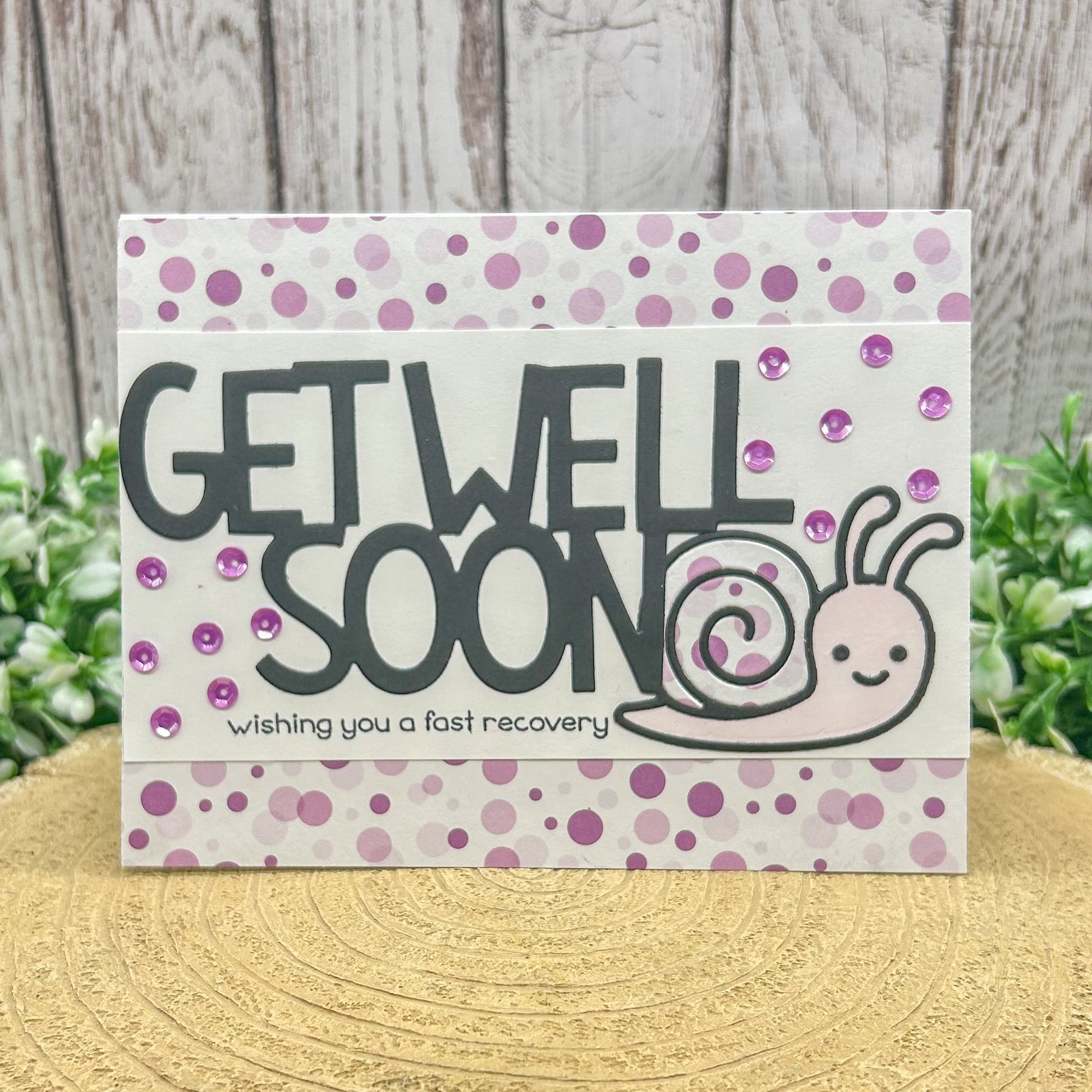 Funny Snail Design Handmade Get Well Card