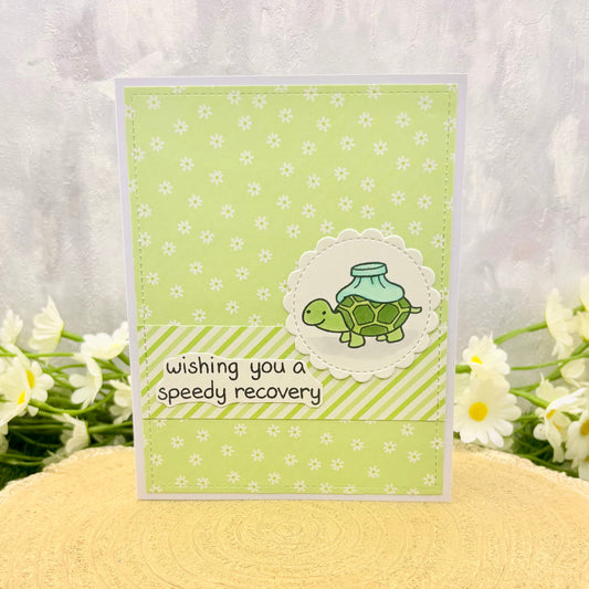 Funny Tortoise Speedy Recovery Get Well Soon Card