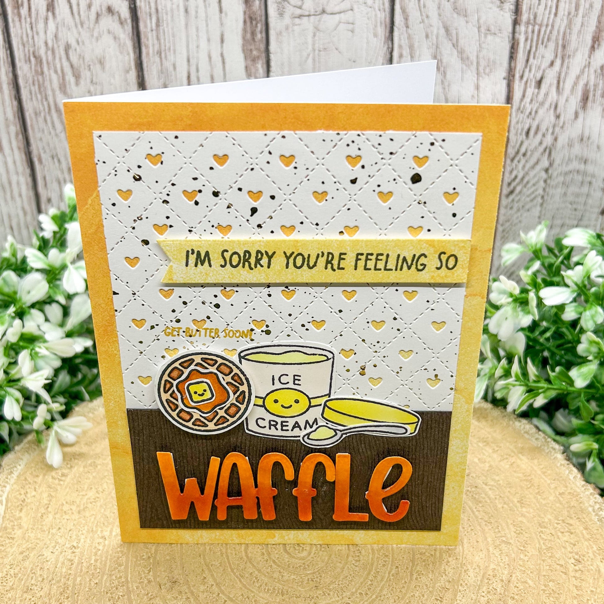 Funny Waffle Pun Handmade Get Well Card-1