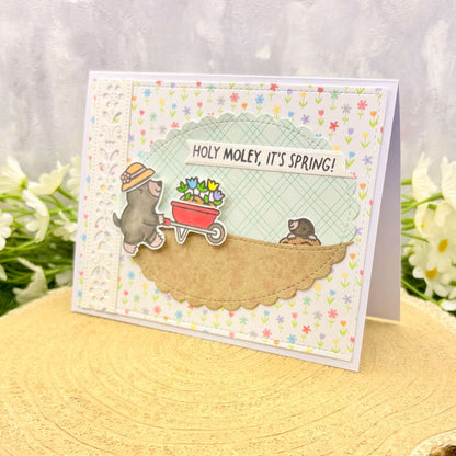 Gardening Moles Spring Themed Handmade Card-1