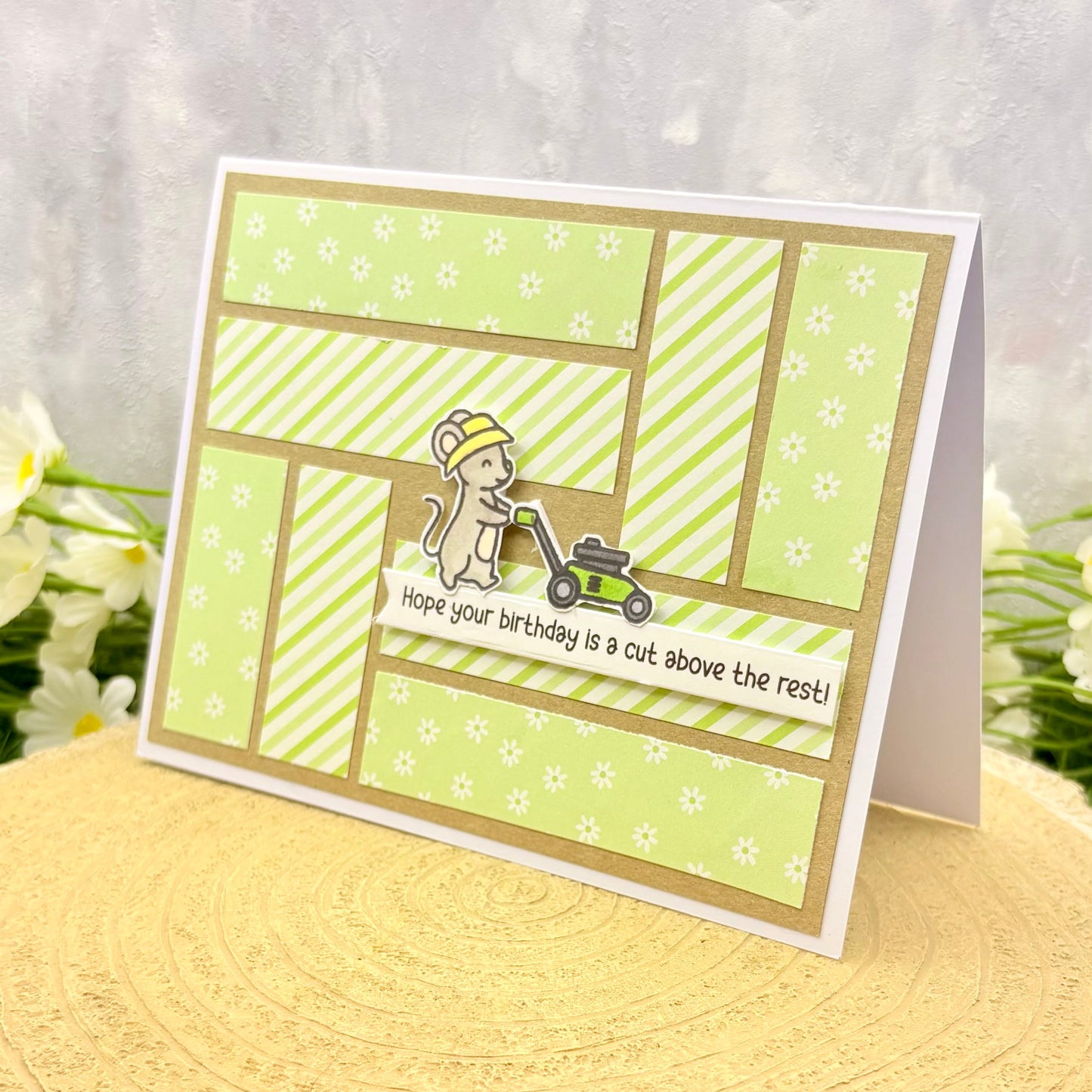 Gardening Mouse Pun Handmade Birthday Card-1