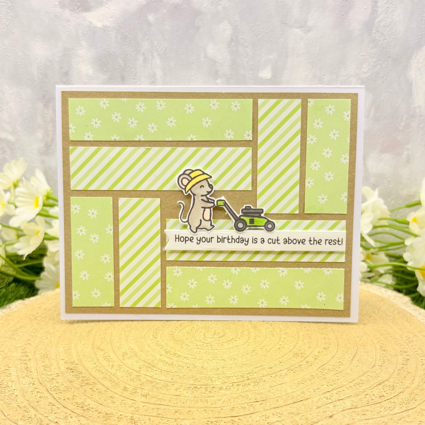 Gardening Mouse Pun Handmade Birthday Card