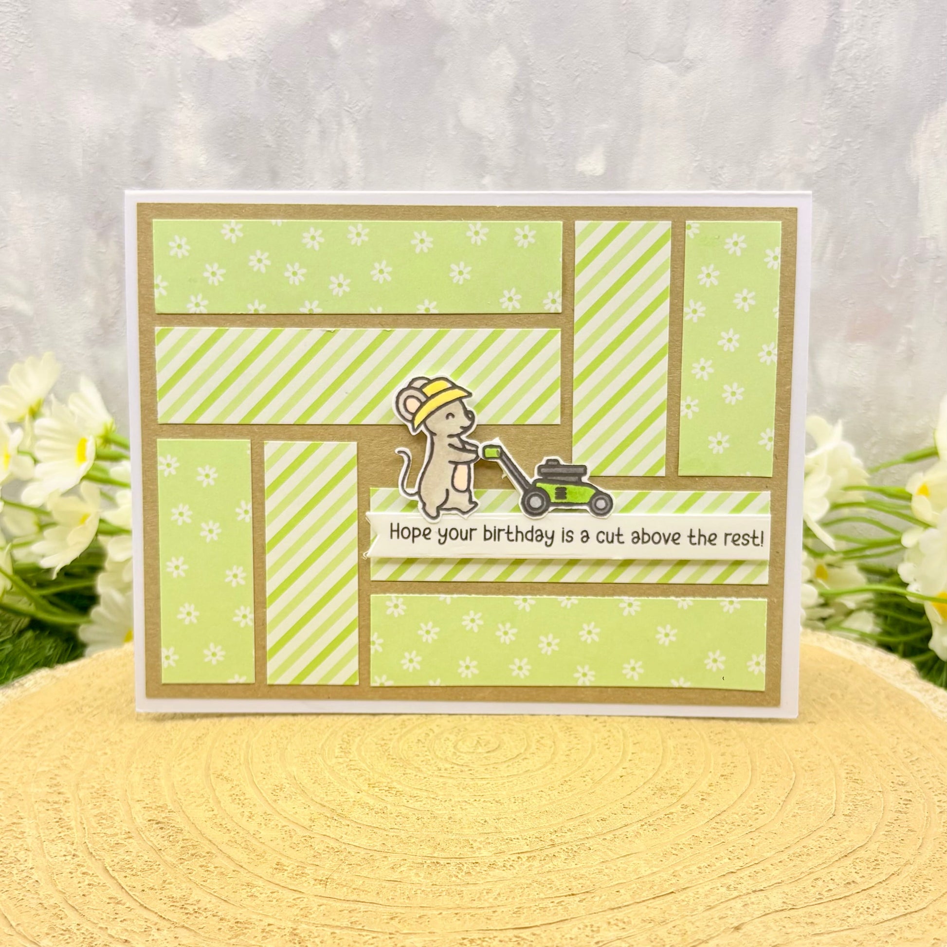 Gardening Mouse Pun Handmade Birthday Card
