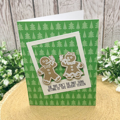 Getting Lit Stoned Gingerbread Funny Handmade Christmas Card-1