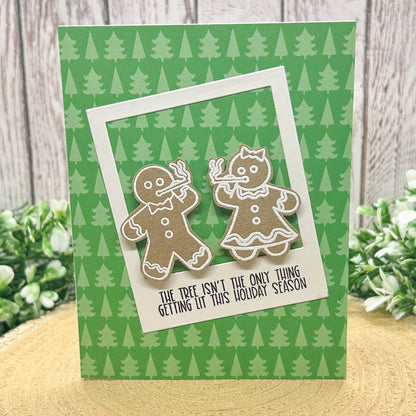 Getting Lit Stoned Gingerbread Funny Handmade Christmas Card