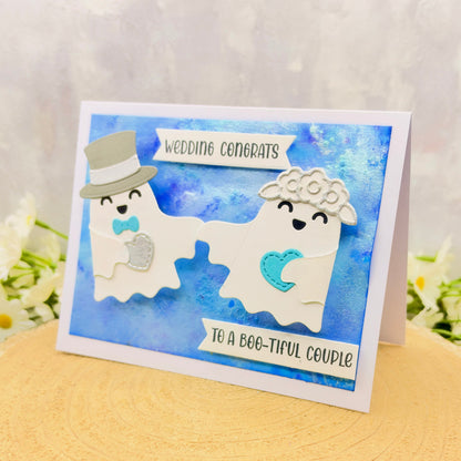 Ghost Couple Handmade Wedding Day Card-1