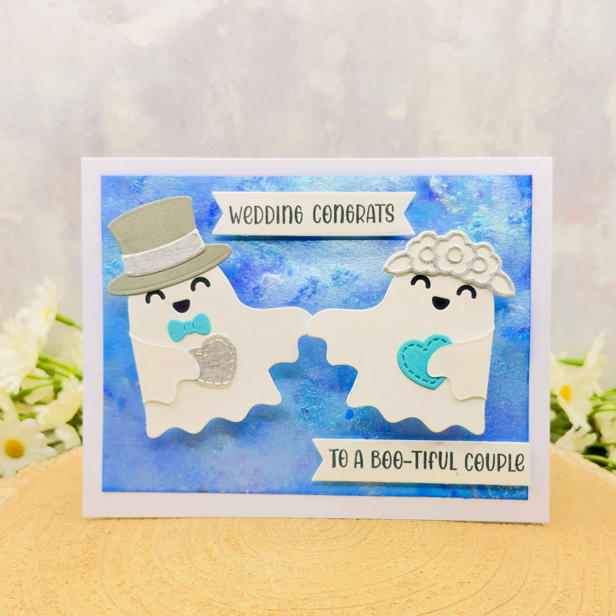 Ghost Couple Handmade Wedding Day Card