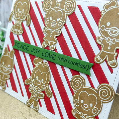 Gingerbread Cartoon Characters Handmade Christmas Card