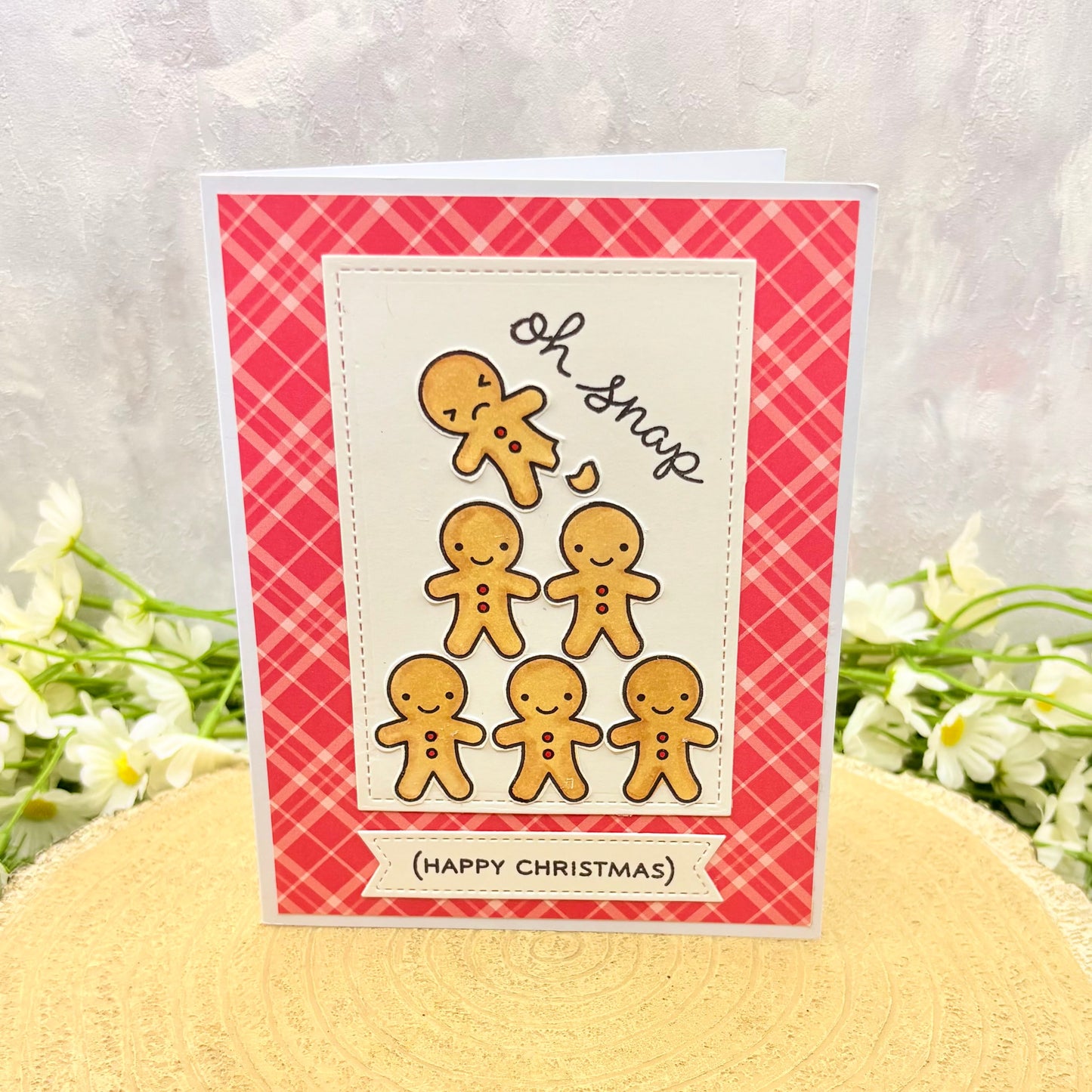 Gingerbread Men Tree Handmade Christmas Card-1