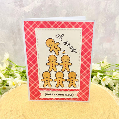 Gingerbread Men Tree Handmade Christmas Card-1
