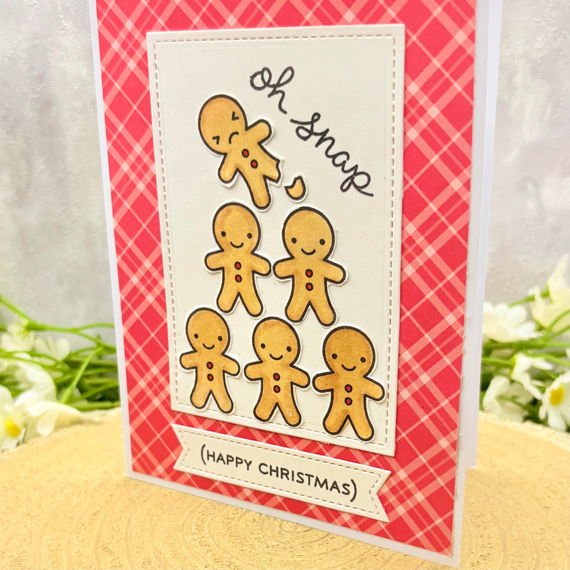Gingerbread Men Tree Handmade Christmas Card-2