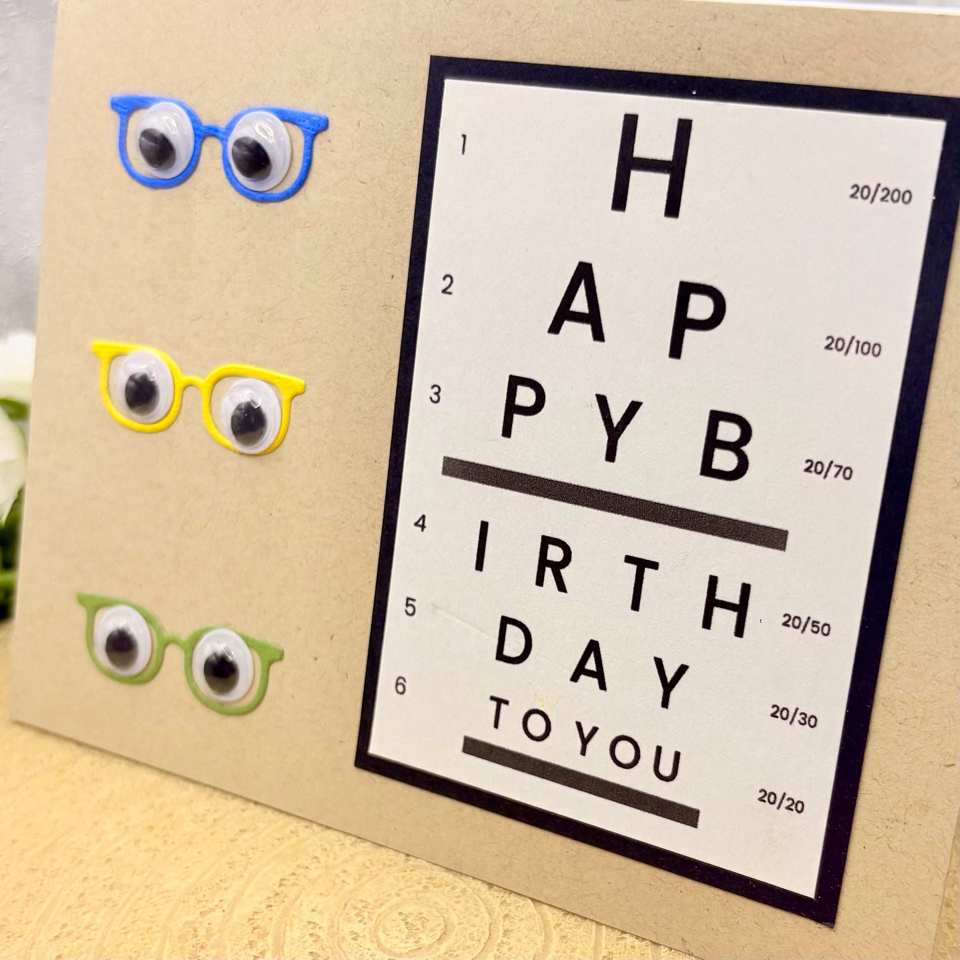 Googly Eyes Test Handmade Birthday Card-2