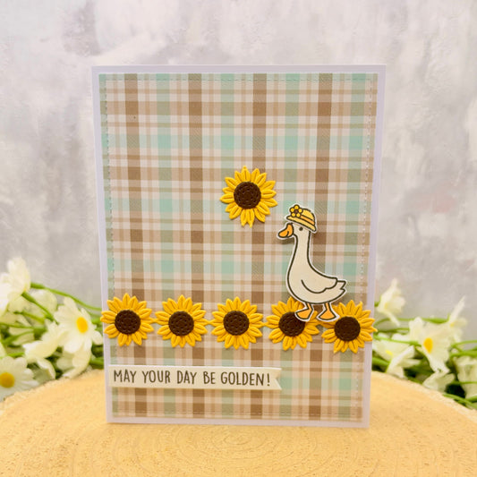 Goose & Sunflowers Handmade Birthday Card
