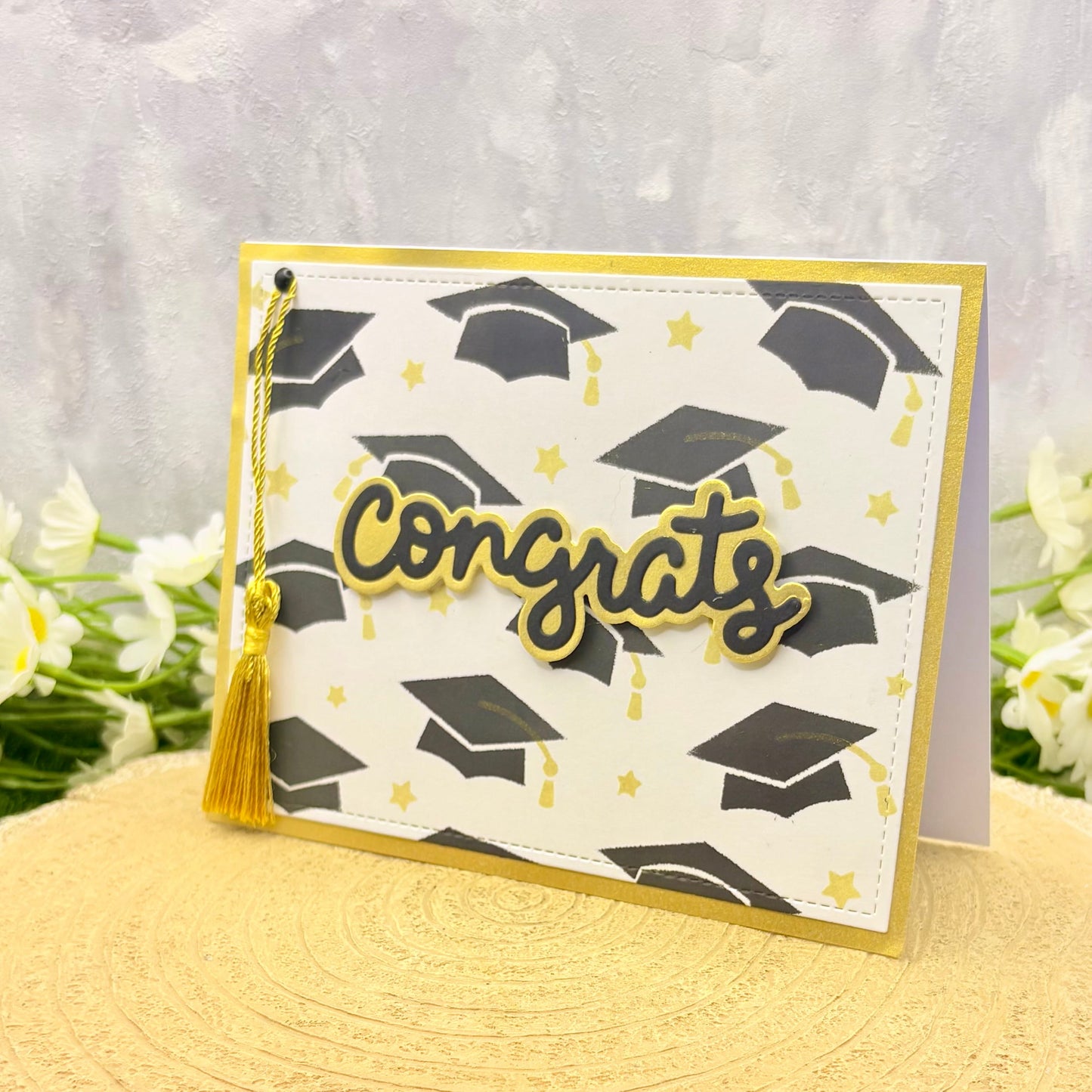 Graduation Hats Congrats Handmade Graduation Card