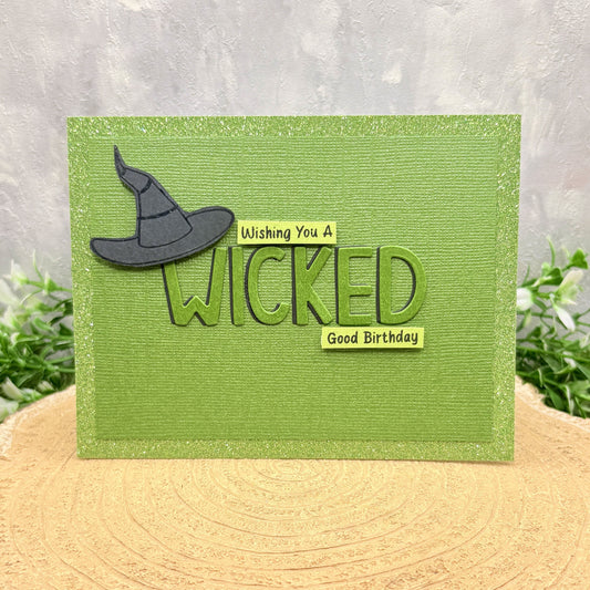 Green Have a Wicked Birthday Handmade Character Card