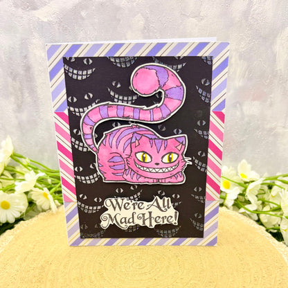 Grinning Cat We're All Made Here Handmade Character Card-1
