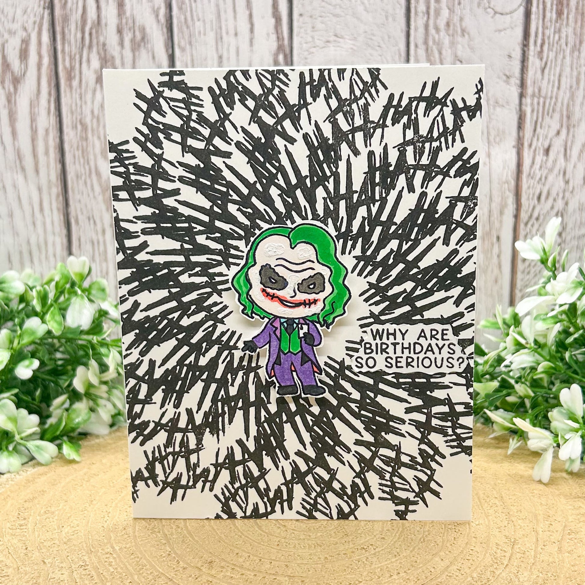 HAHA Joker Character Themed Handmade Birthday Card