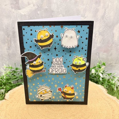 Halloween Costume Bees Handmade Card-1
