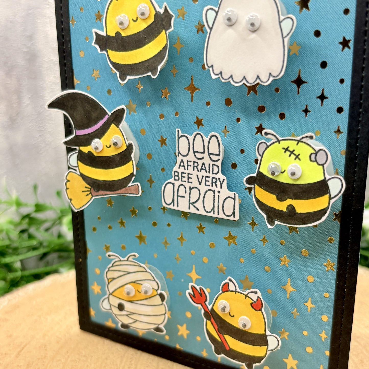 Halloween Costume Bees Handmade Card-2