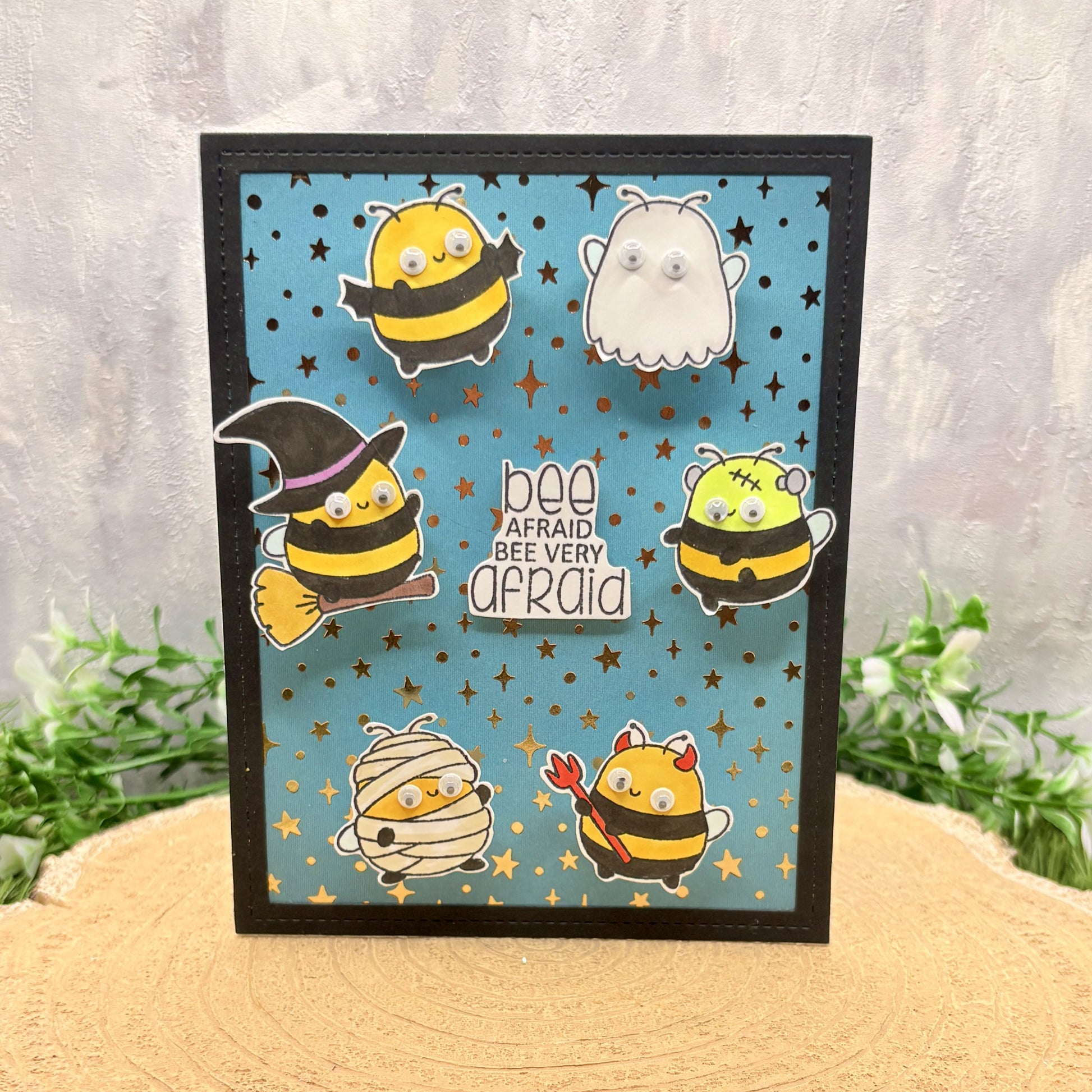 Halloween Costume Bees Handmade Card