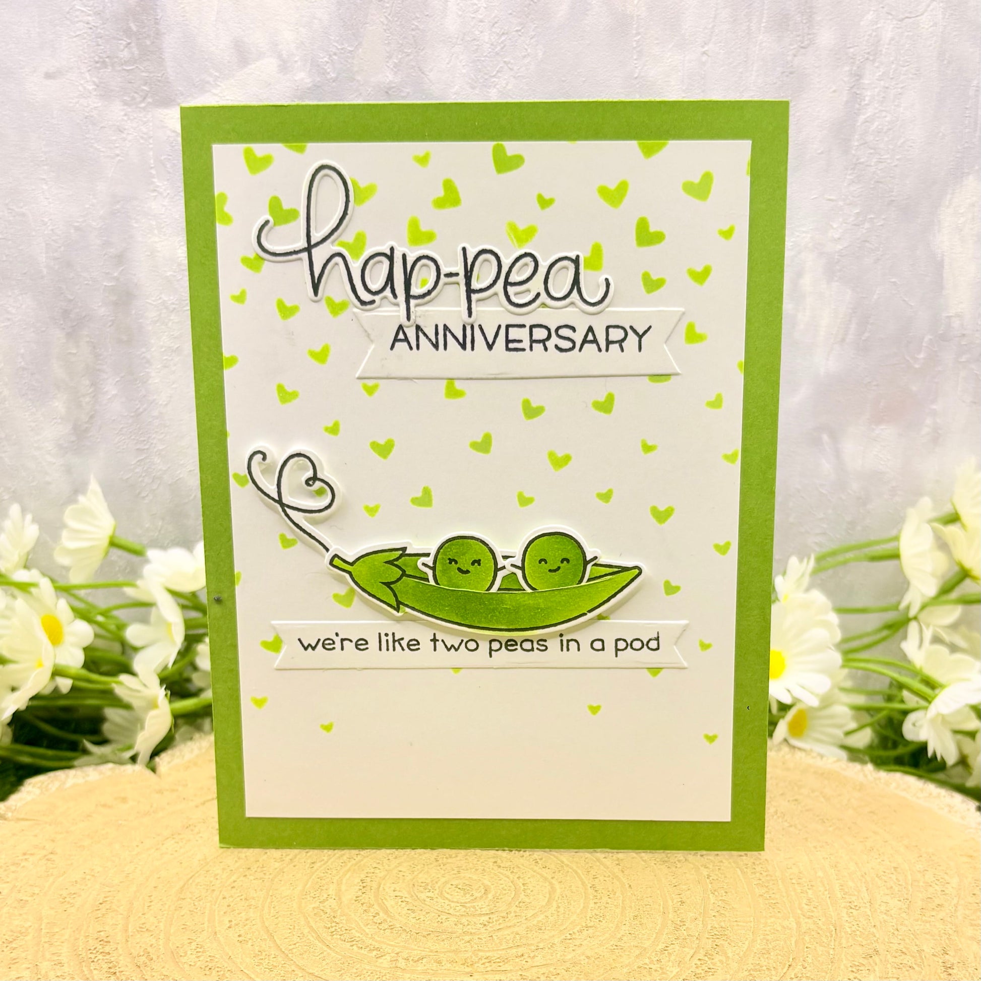 Hap-pea Anniversary Peas In A Pod Handmade Card