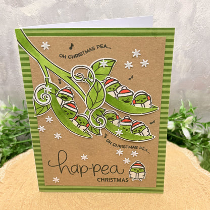 Hap-pea Christmas Singing Peas Handmade Christmas Card-1
