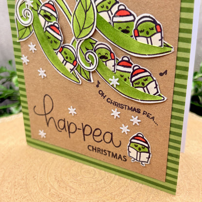 Hap-pea Christmas Singing Peas Handmade Christmas Card-2