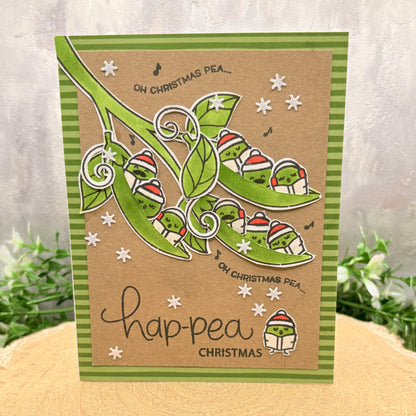 Hap-pea Christmas Singing Peas Handmade Christmas Card