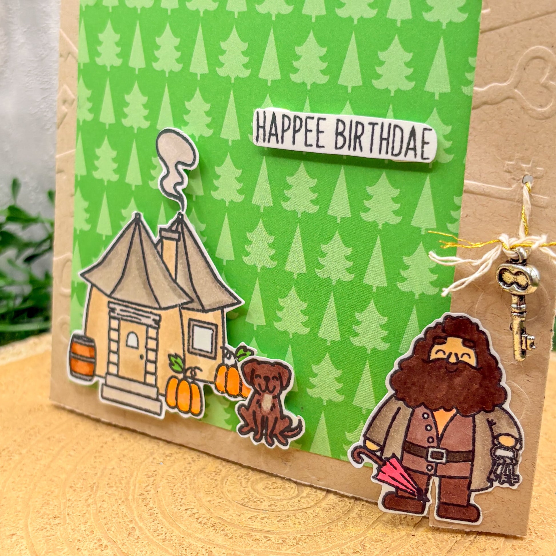 Happee Birthdae Wizard Giant Handmade Character Birthday Card-2