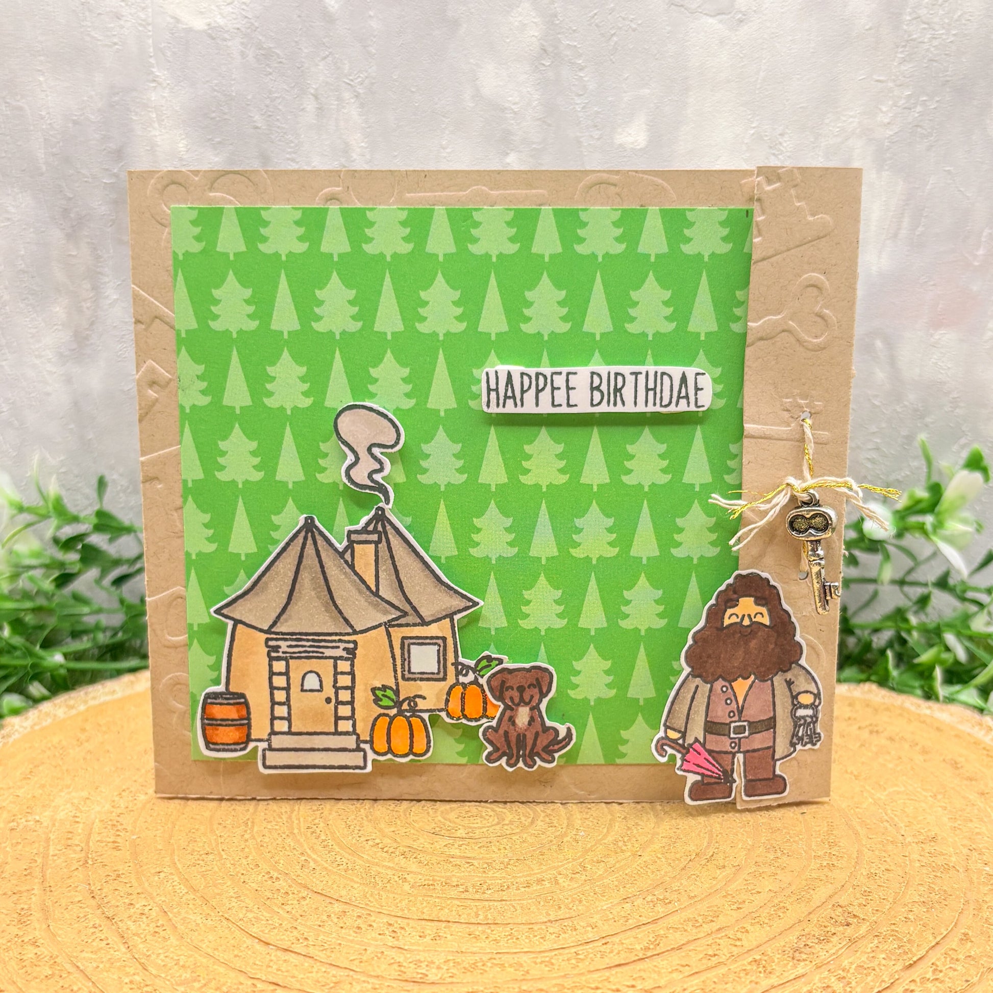 Happee Birthdae Wizard Giant Handmade Character Birthday Card