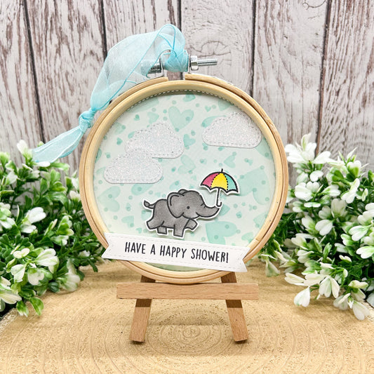 Happy Baby Shower Embroidery Hoop Hanging Ornament Gift