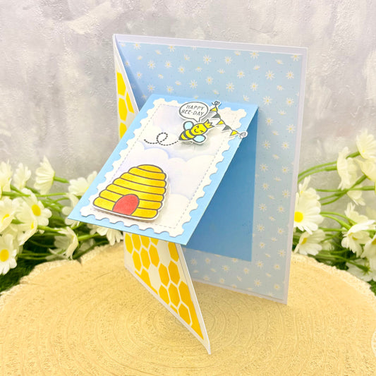 Happy Bee Day Handmade Birthday Card-1