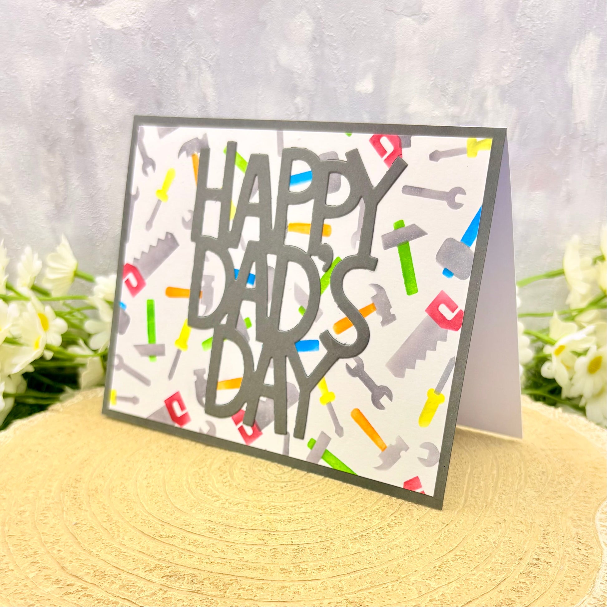Happy Dad's Day Colourful Tools Handmade Father's Day Card-1