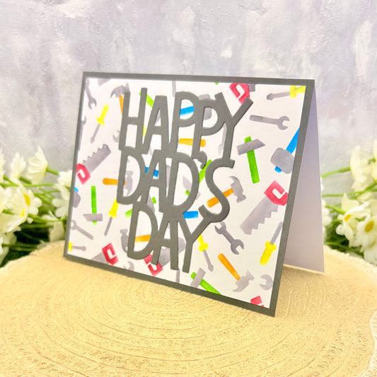 Happy Dad's Day Colourful Tools Handmade Father's Day Card-1