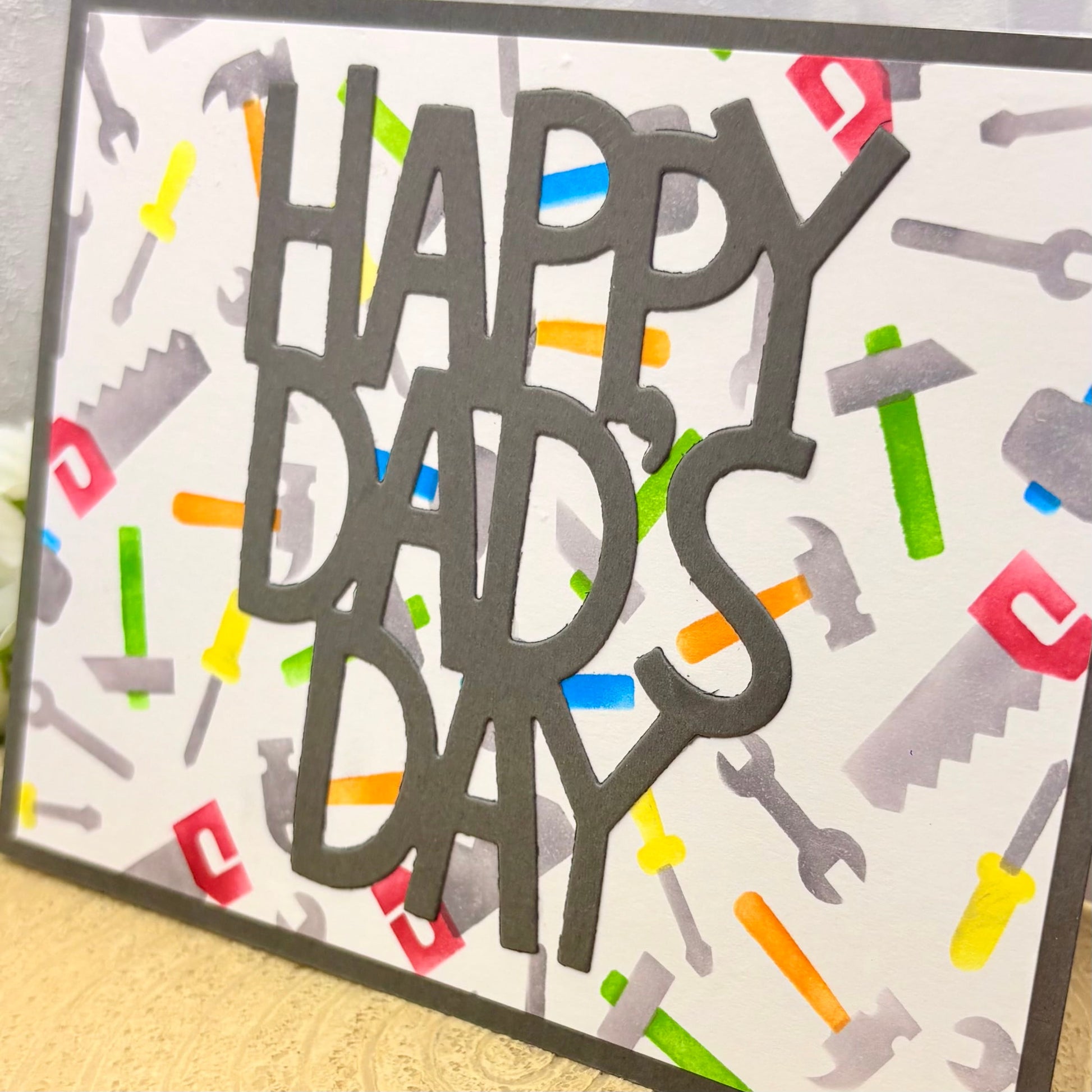 Happy Dad's Day Colourful Tools Handmade Father's Day Card-1