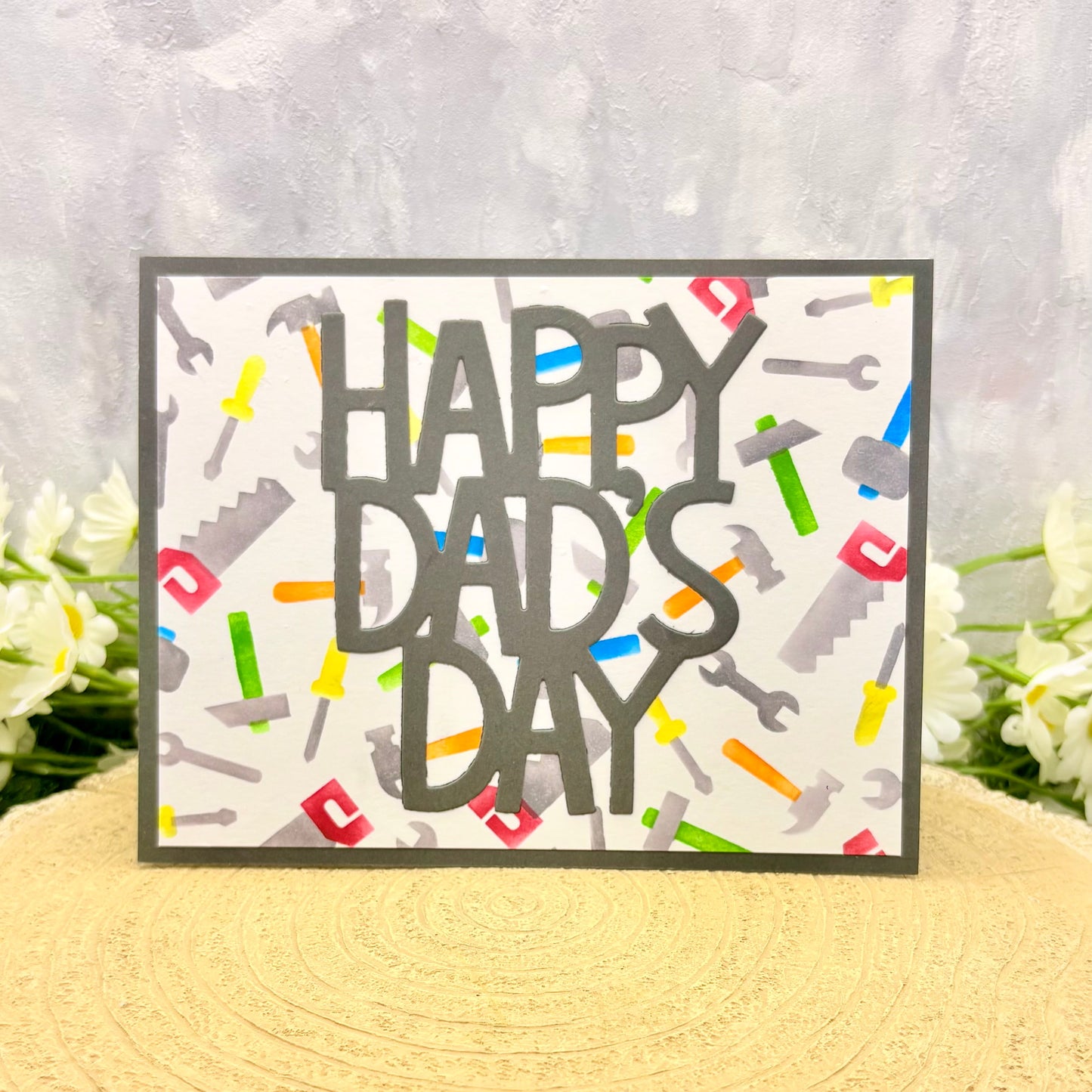 Happy Dad's Day Colourful Tools Handmade Father's Day Card