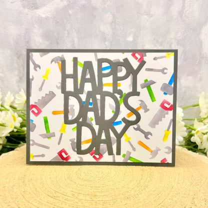 Happy Dad's Day Colourful Tools Handmade Father's Day Card