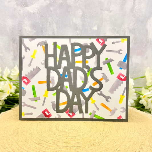 Happy Dad's Day Colourful Tools Handmade Father's Day Card