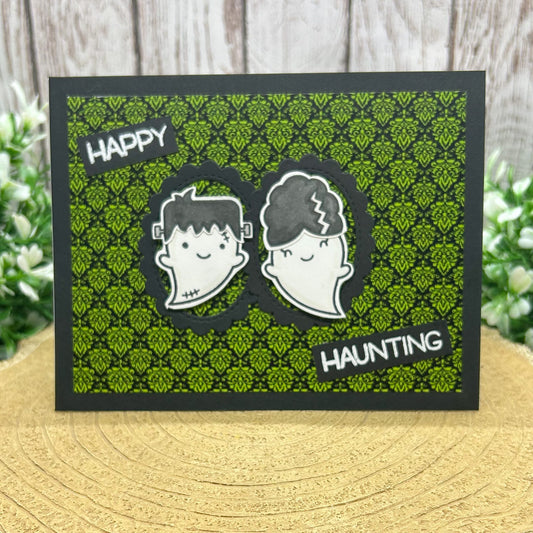 Happy Haunting Ghost Couple Funny Handmade Halloween Card