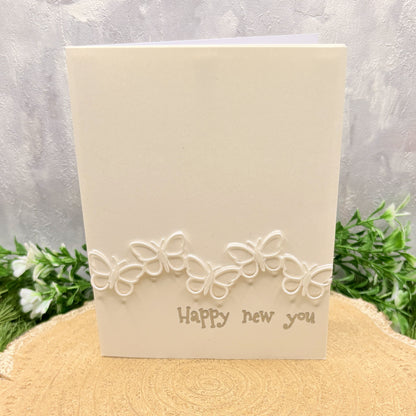 Happy New You Butterflies Handmade Card-1