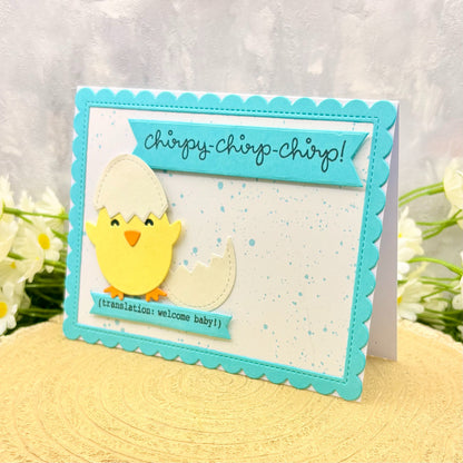 Hatching Chick Handmade New Baby Boy Card-1